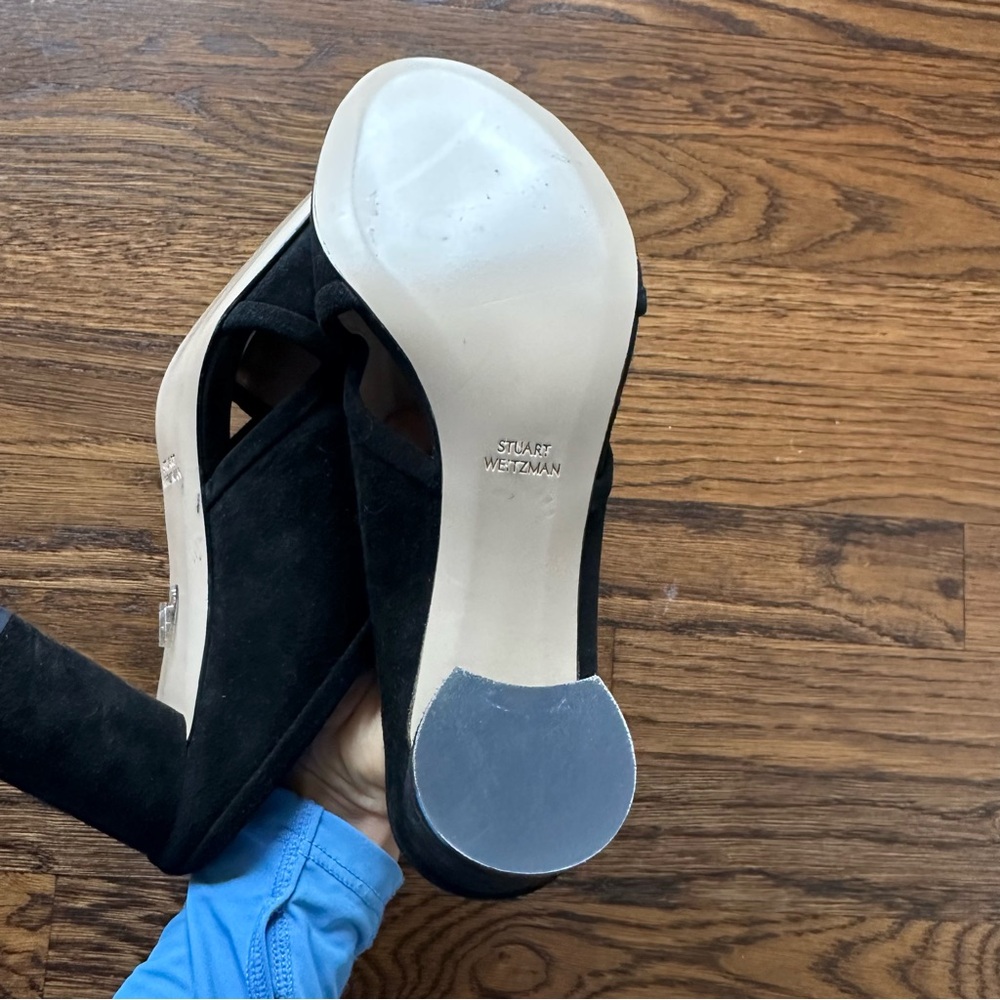 Stuart Weitzman Black Suede Mules - Picture 9 of 16